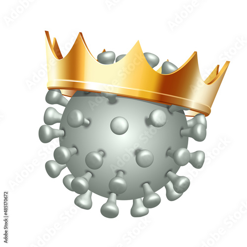 Virus wearing a crown, 2019-nCov novel coronavirus concept