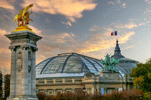 Canvas Print View of Grand Palais in Paris, France