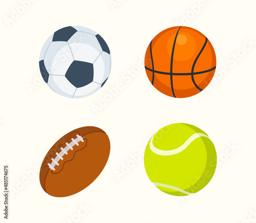 Sport balls emoji vector illustration set. Sport balls icon set
