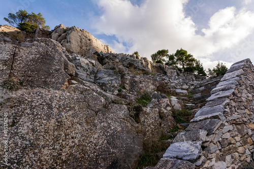 Part of the abandoned Penteli marble quarry in Attika, Greece. © akarb