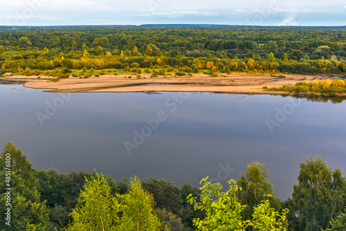 vyatka river from a high bank on an autumn day