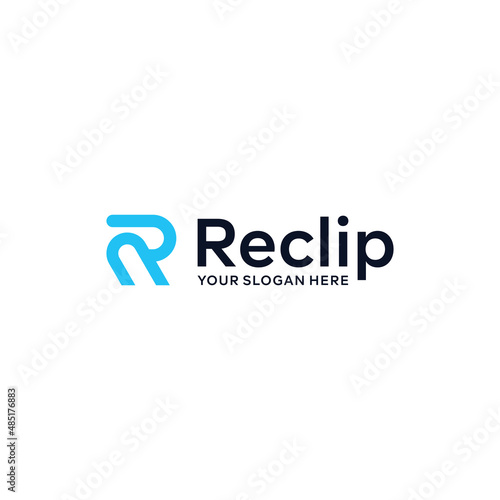 minimalist lettermark initial R Reclip Logo design