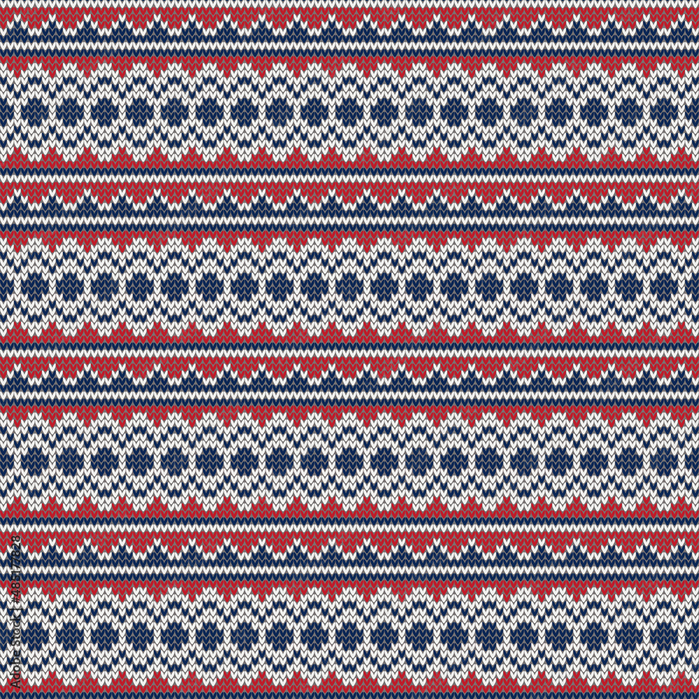 Knitting texture jacquard pattern. Winter textile background. Vector seamless pattern. Knitting texture jacquard pattern. Winter textile background. Vector seamless pattern.