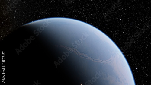 planet suitable for colonization  earth-like planet in far space  planets background 3d render