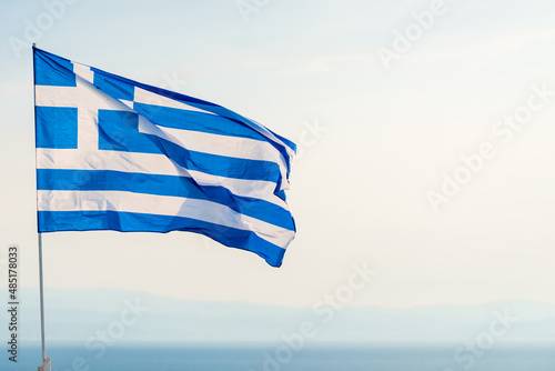 Greek flag on the beach