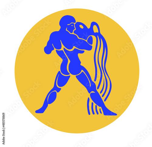 Zodiac sign Aquarius.
Flat illustration.