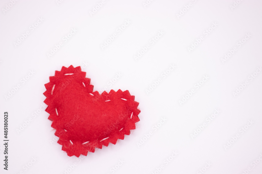 Red Felt Heart with personalization space to right