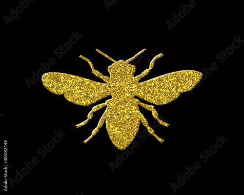 Bee Beekeeping honey symbol Golden icon Gold Glitters logo illustration
