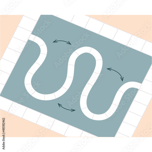 Top view of the board game. Board game vector illustration