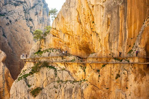 View of El Caminito del Rey tourist attraction Malaga, Spain.