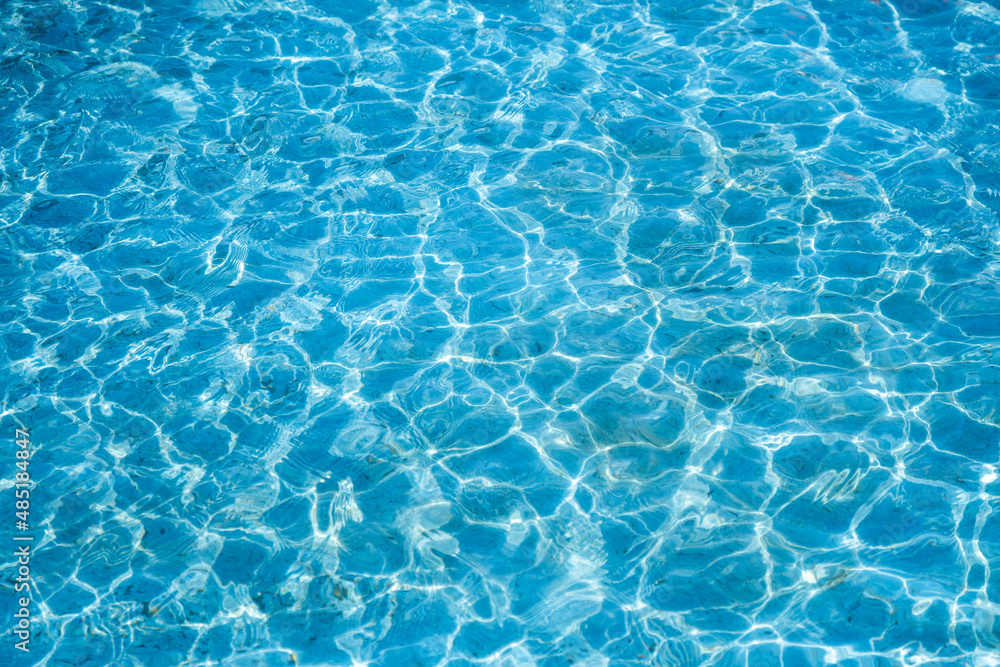 Blue ripped water in swimming the pool