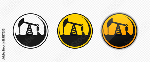 Oil extraction symbol logo in different styles. Oil production icons. Vector illustration EPS 10