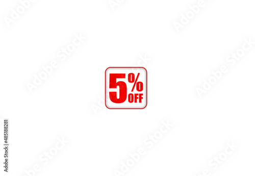 5%Off, image representing 5% off with the white background