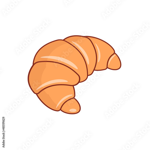 Obraz na płótnie Croissant isolated on white background. Beautiful croissant, vector illustration w salonie