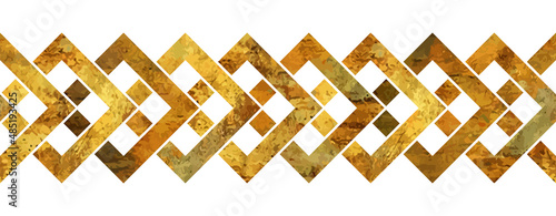 Gold vintage art vector background with celtic knot seamless pattern. Grunge luxury cover design. Gold vector texture on white background. Illustration for cover, flyer, brochure.