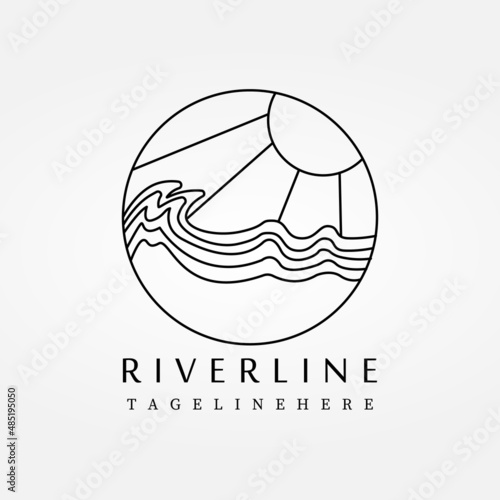 river line art logo minimalist illustration icon design