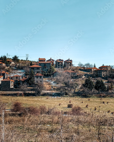 Palaios Agios Athanasios, the greek traditional village in Voras mountain  photo