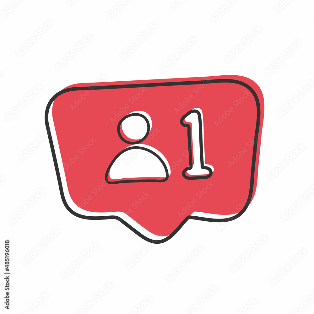 Vector image of follower notification icon. Vector image of follower notification icon.