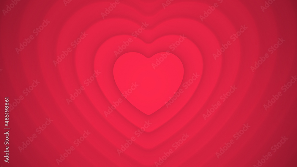 Modern Heart Shape 3D Layered Crimson Abstract Blurred Background ...
