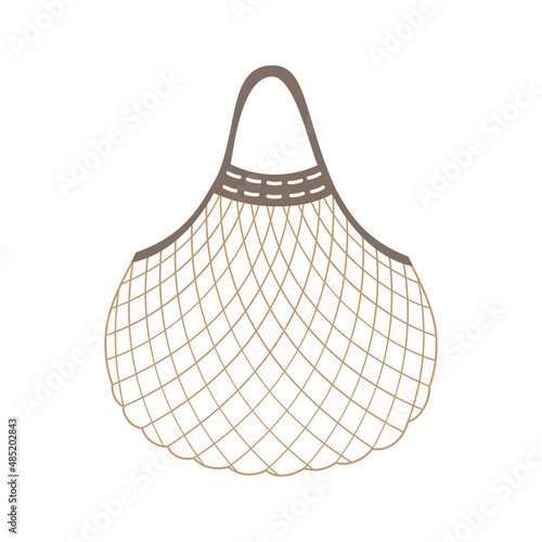 reusable mesh eco bag isolated on white