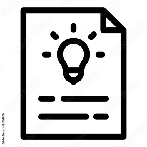 Idea Document Flat Icon Isolated On White Background