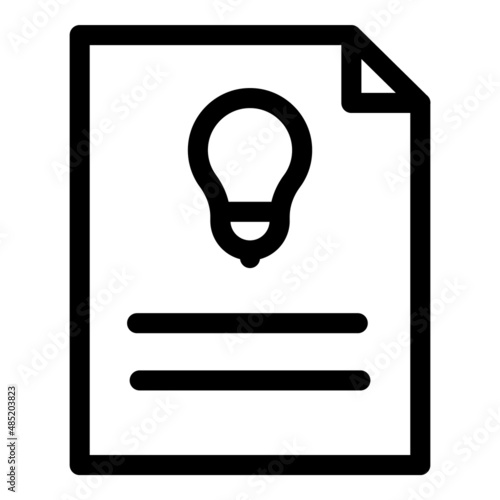 Idea Document Flat Icon Isolated On White Background