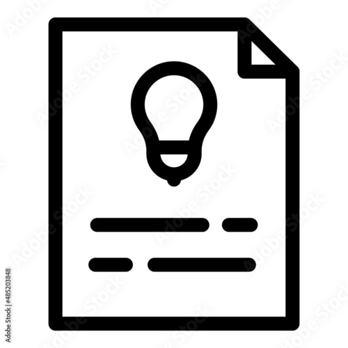 Idea Document Flat Icon Isolated On White Background
