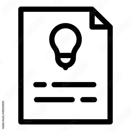 Idea Document Flat Icon Isolated On White Background