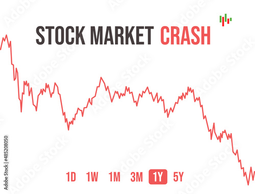 Stock Market Crash Graph Template. Bullish Price Chart. Vector Illustration.