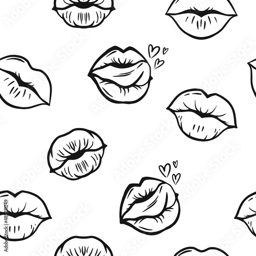 A pattern with female lips