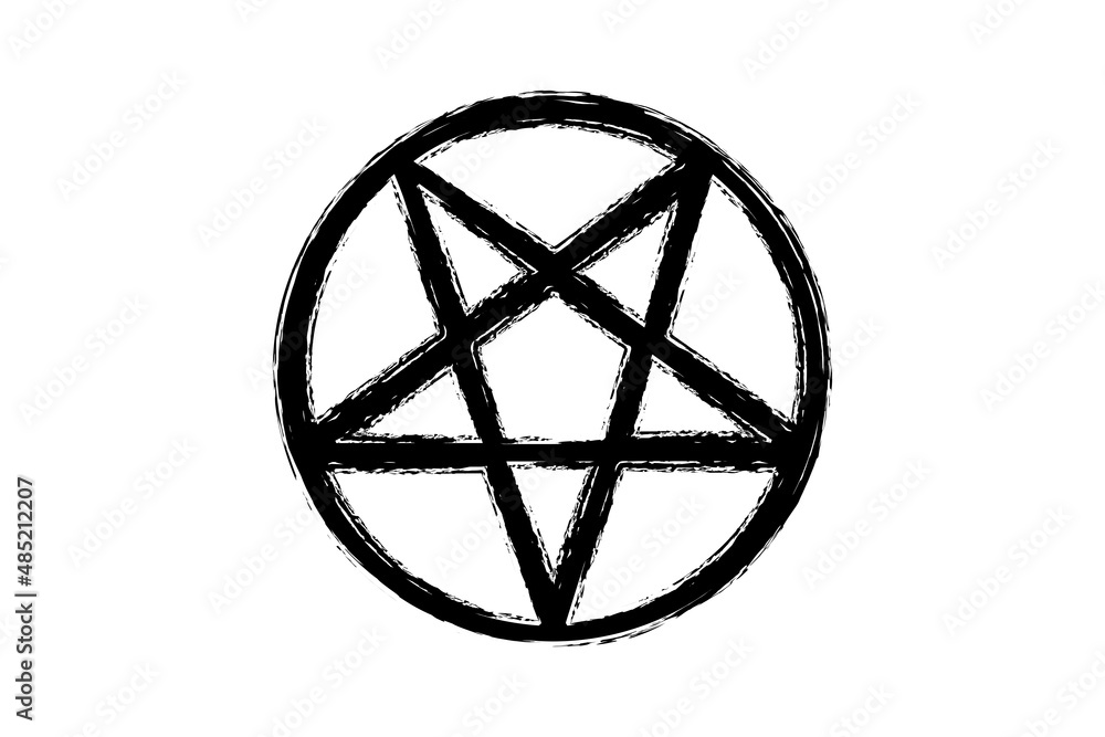 Pentagram Pentacle Wicca Star red brush style hand drawn tattoo satanic  occult signs and mystic symbol vector isolated on black background 5823450  Vector Art at Vecteezy