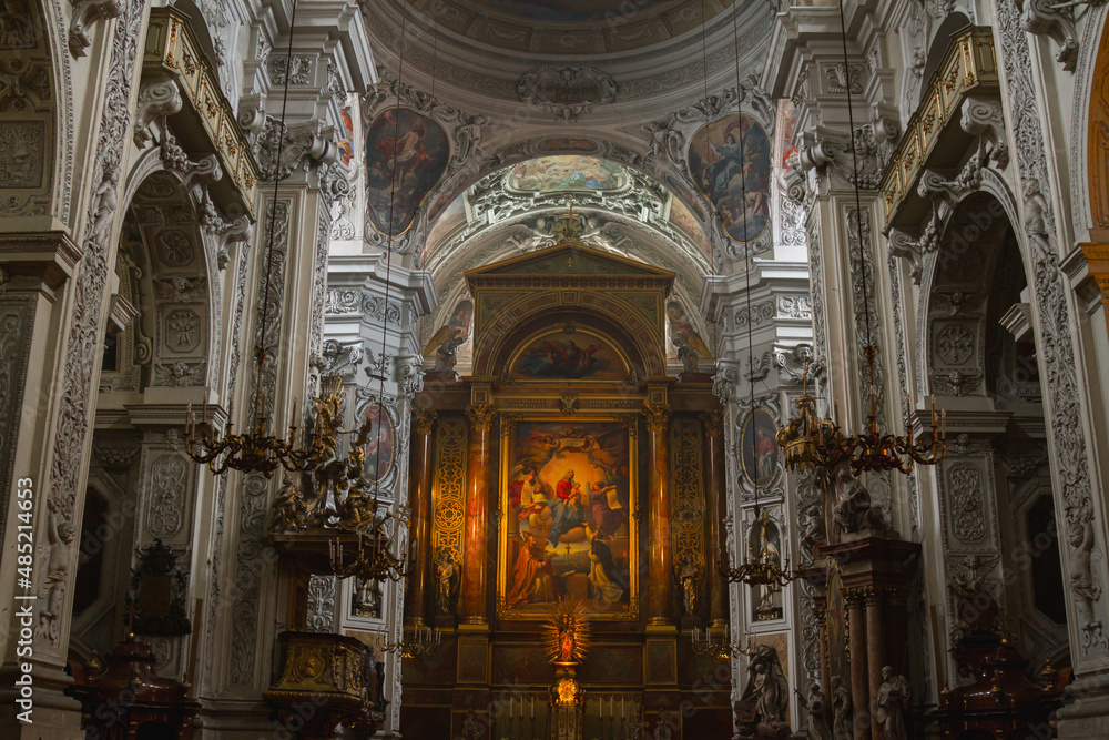 Interior of Dominican Church. Church of St. Maria Rotunda, early Baroque style Interior of Dominican Church. Church of St. Maria Rotunda, early Baroque style