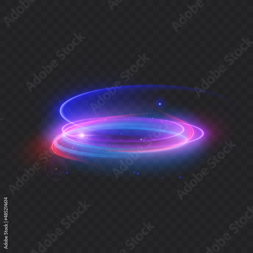 Abstract neon wave. Bright neon liquid. Elegant bright linear wave. Colorful sparkling background. Vector format