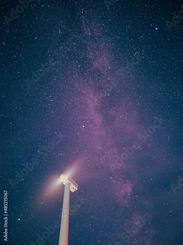 풍력발전기 위의 은하수 ( Milky Way above the wind turbines)