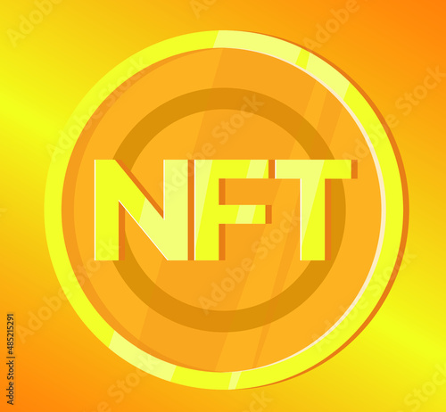 NFT Non fungible tokens set in cartoon style