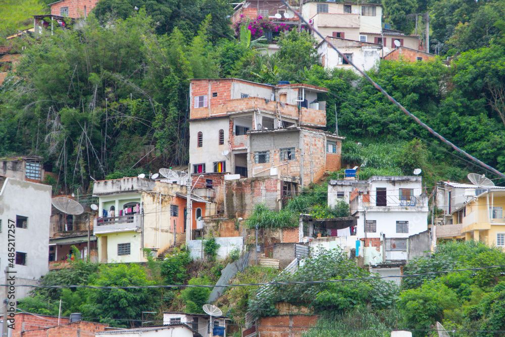 view of houses in the city of aparecida do norte in sao paulo, Brazil.