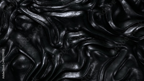 Fototapeta Naklejka Na Ścianę i Meble -  Wavy ancient lead metal backdrop. Abstract high quality CG texture. Cyber landscape background. 3D renderer overlay image. Ideal for banners, posters, web pages, abstract background