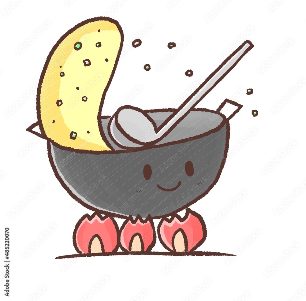 R もっとメルヘンな中華料理 チャーハン 中華鍋 Stock イラスト Adobe Stock