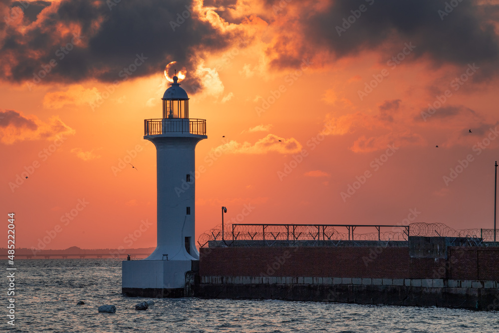 sunset with lighthouse
