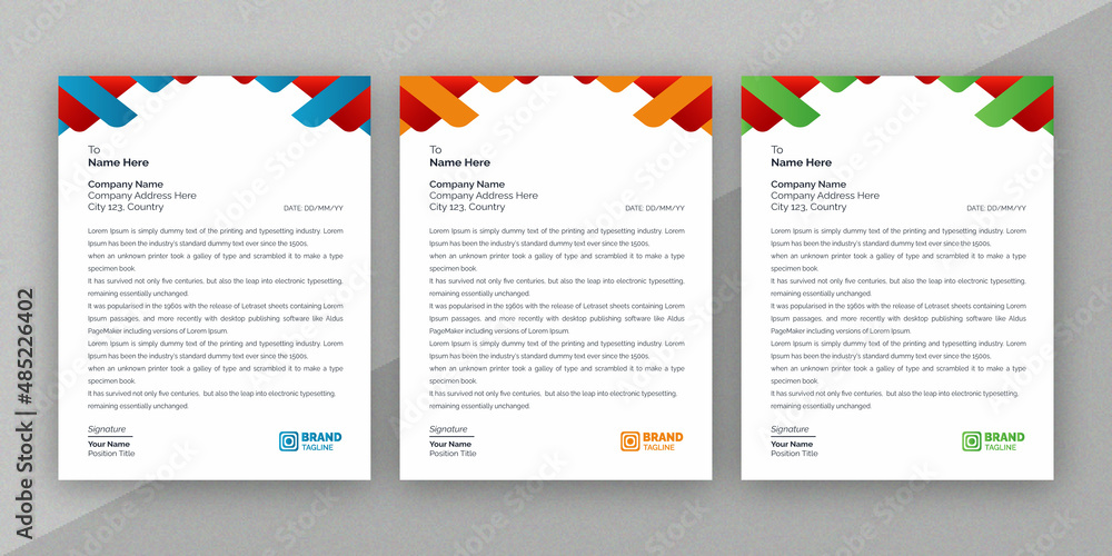 modern, minimal, creative, unique, Corporate, Company Official business Letterhead design template
