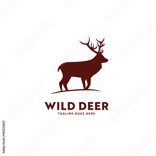 Wild life wild deer silhouette shape logo icon template concept