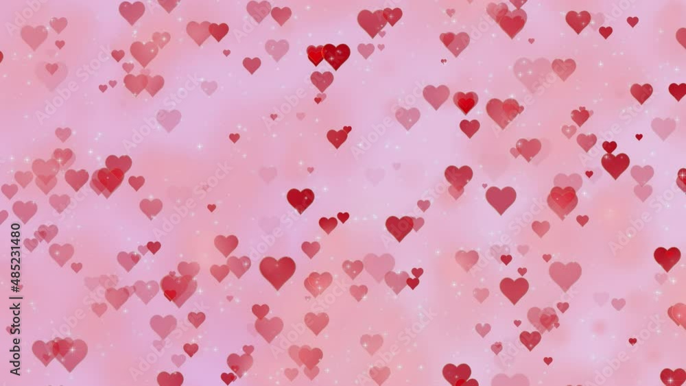 Romantic red hearts gently floating down in a seamless loop. A perfect background for Valentine's Day, anniversaries, weddings and more! Romantic red hearts gently floating down in a seamless loop. A perfect background for Valentine's Day, anniversaries, weddings and more!