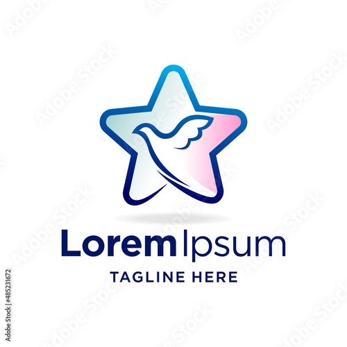 dove logo with star concept