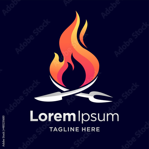 bbq logo with simple concept