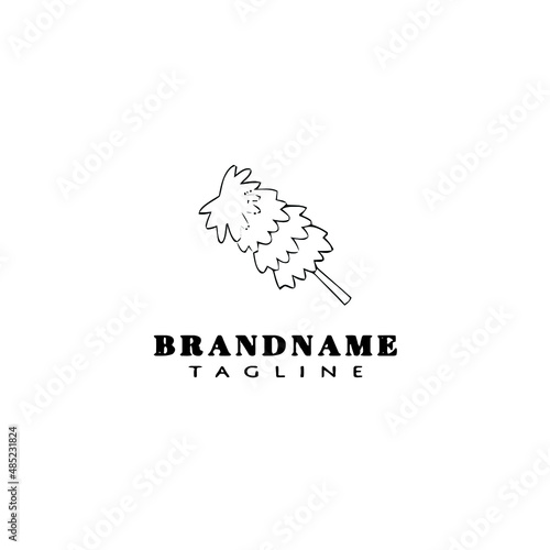 feather duster logo design template icon vector illustration