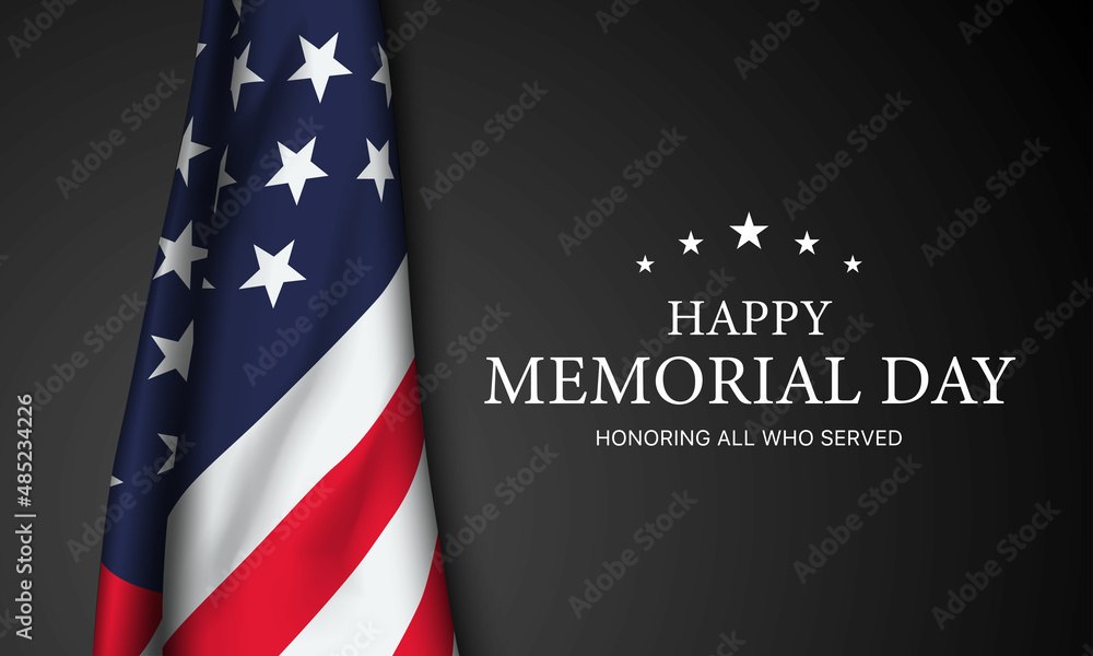 Fototapeta premium Memorial Day Background Design. Vector Illustration.