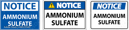Notice Ammonium Sulfate Symbol Sign On White Background
