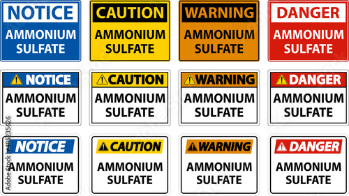 Danger Ammonium Sulfate Symbol Sign On White Background