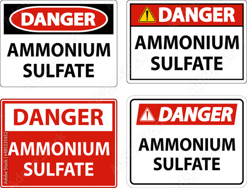 Danger Ammonium Sulfate Symbol Sign On White Background