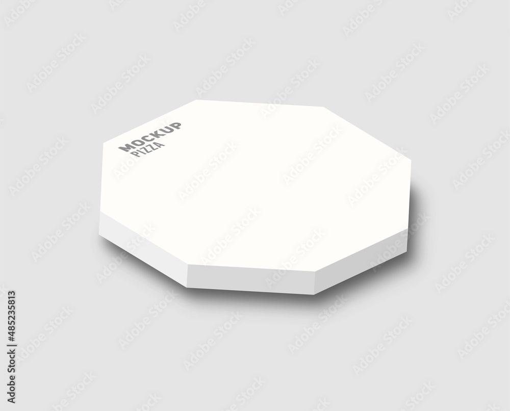 3D realistic octagonal box for your design and logo. Octagonal box view from above mock up. - obrazy, fototapety, plakaty 